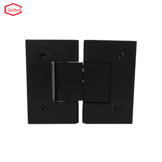 Dobradiças de porta de chuveiro com placa traseira deslocada de montagem em parede de latão sólido de 180 graus SH504-MB