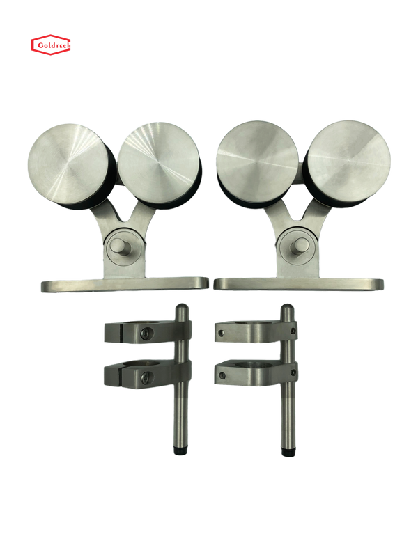 Kit de porta deslizante de aço inoxidável com rolos duplos I104