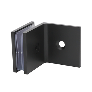 Braçadeira de chuveiro de placa traseira deslocada de montagem em parede de latão sólido de 90 graus / braçadeira de vidro SC502-MB