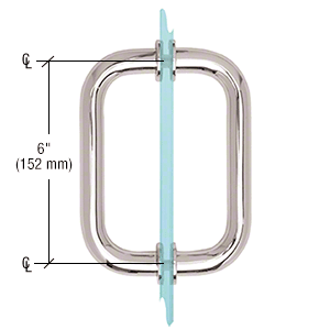 Puxadores de porta de chuveiro de vidro de 6 polegadas com arruela de metal L100